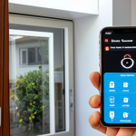 Smart Home Security System**

Prompt: A modern home interior with a visible ESP32 microcontroller connected to PIR motion sensors, magnetic door/window sensors, and a siren. A smartphone displays a user-friendly app interface showing sensor statuses and alarm notifications. Focus on the interconnectedness and technology.

**