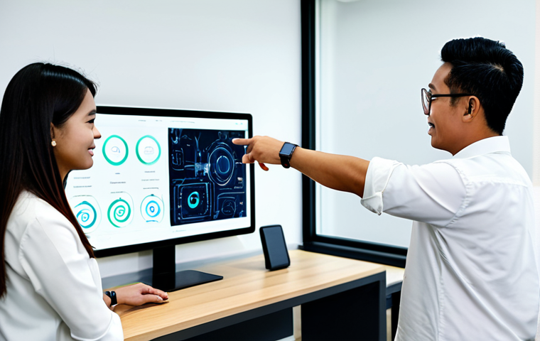 A diverse group of professional Malaysian engineers, fully clothed in modest, appropriate business attire, are engaged in a collaborative meeting within a modern, brightly lit office. One engineer is holding a sleek smartphone, another is gesturing towards a smartwatch on their wrist, and in the background, a tablet displays data related to smart home automation. A subtle glimpse of a complex circuit board design is visible on a large screen, symbolizing the core of electronic engineering. The scene is clean, professional, and depicts innovation and connectivity in daily life. Perfect anatomy, correct proportions, natural pose, well-formed hands, proper finger count, natural body proportions. Safe for work, appropriate content, fully clothed, professional, family-friendly.