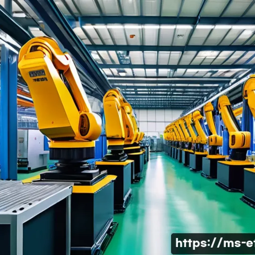 전자기술사와 산업별 기술 활용 경험 - A high-tech Malaysian manufacturing factory interior showcasing smart sensors installed on heavy ind...