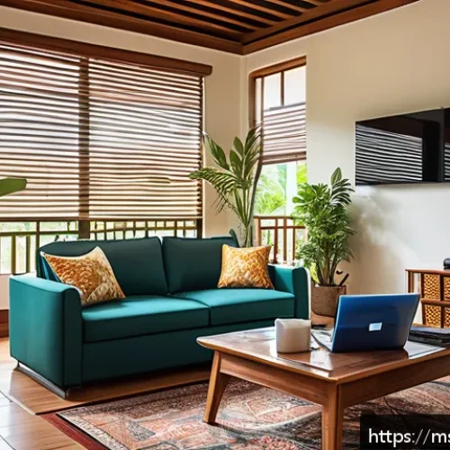 전자기술사와 전자장비 유지보수 사례 연구 - A detailed home maintenance scene showing a Malaysian living room with modern electronic devices lik...