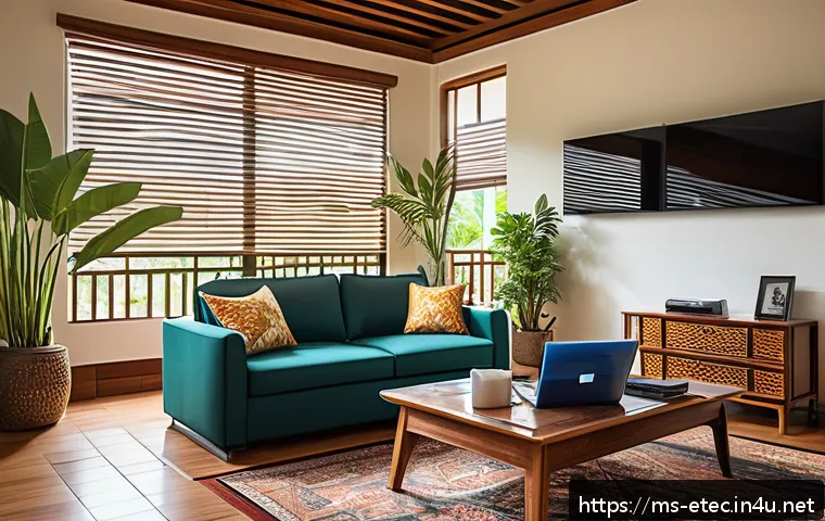 전자기술사와 전자장비 유지보수 사례 연구 - A detailed home maintenance scene showing a Malaysian living room with modern electronic devices lik...