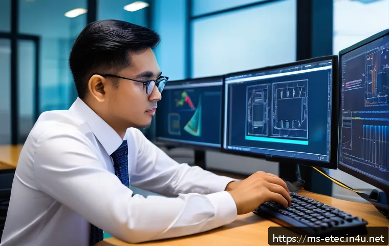 전자기술사와 실무 중심 자격증의 차이 - A detailed scene inside a modern Malaysian electronics engineering office, showing a professional el...